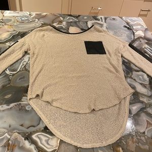 Lush sweater with pleather detailing